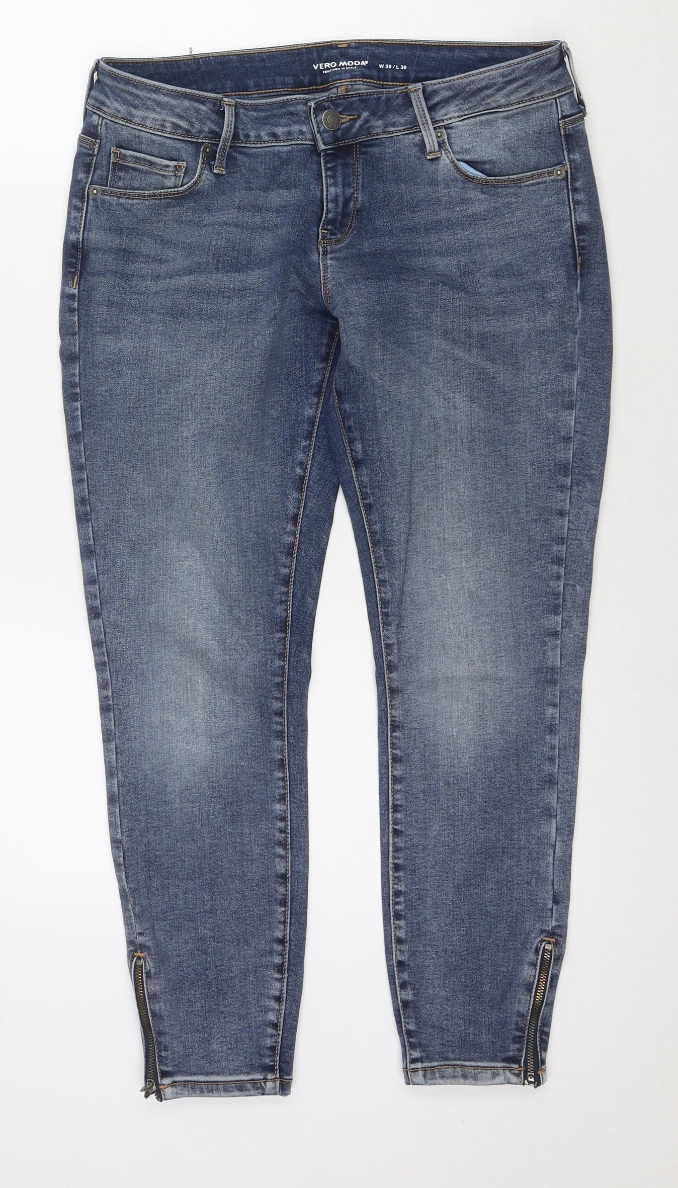 Womens UK Size 30 in VERO MODA Regular Fit Skinny Blue Jeans