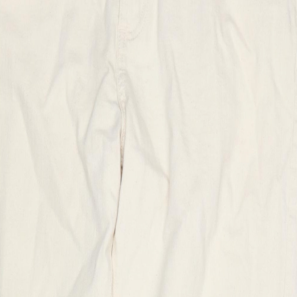 Marks and Spencer Mens Beige Cotton Tapered Jeans Size 38 in L33 in Regular Zip