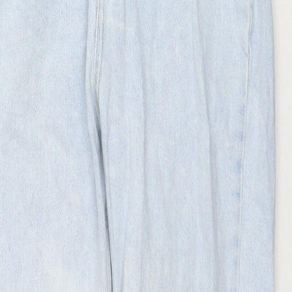 Zara Womens Blue Cotton Straight Jeans Size 10 L27 in Regular Zip
