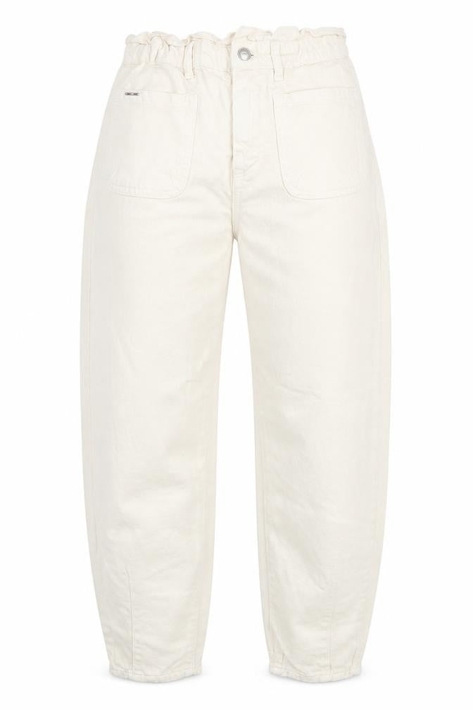 Womens UK Size 8 Zara Regular Fit Straight Ivory Jeans