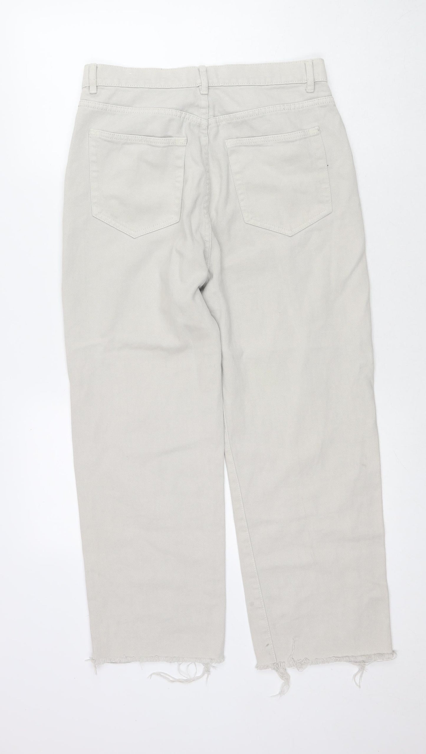 Pull&Bear Womens Grey Cotton Straight Jeans Size 10 L25 in Regular Zip