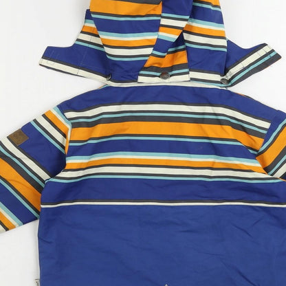 Racoor Boys Blue Striped Windbreaker Jacket Size 3 Years Zip - Outdoor Walking