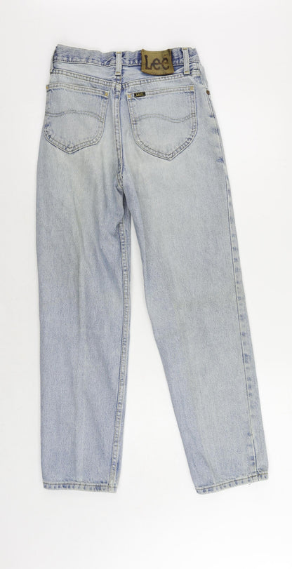 Lee Womens Blue Cotton Straight Jeans Size 26 in L29 in Regular Zip - Vintage