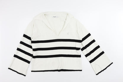 Womens UK Size M NA-KD White Pullover Jumper