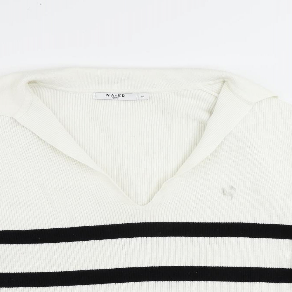 Womens UK Size M NA-KD White Pullover Jumper
