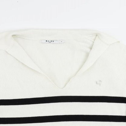 Womens UK Size M NA-KD White Pullover Jumper