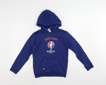 UEFA Boys Blue Cotton Pullover Hoodie Size 9-10 Years Pullover - England Euro 2016