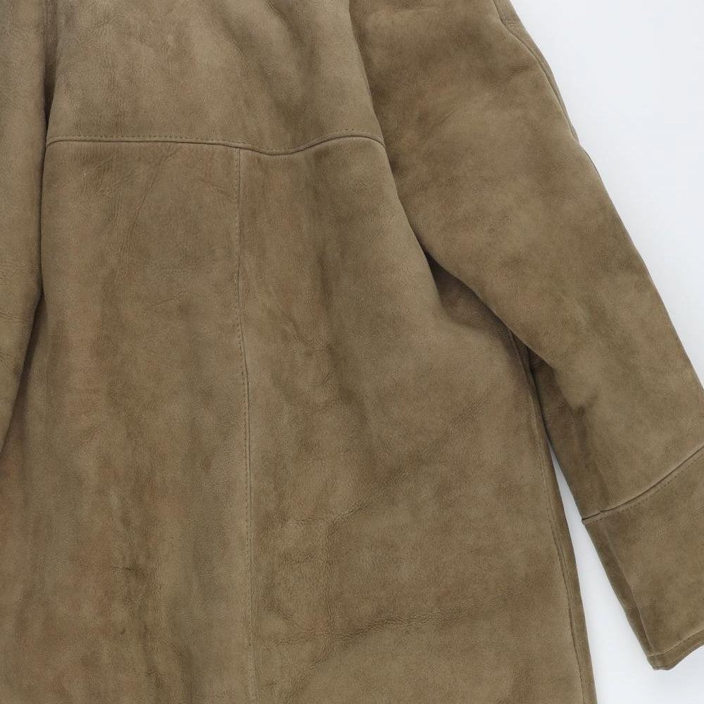 Bailey's Womens Beige Overcoat Coat Size M Button - Vintage Made in England Sheepskin