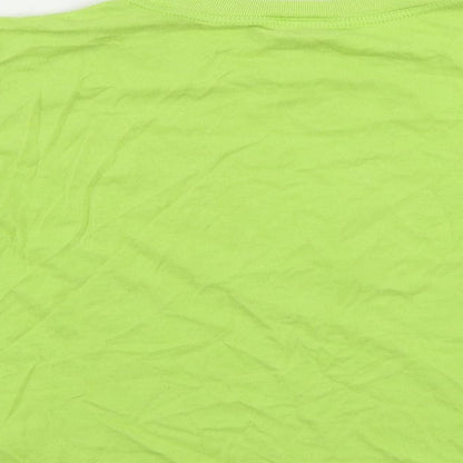 Moschino Junior Girls Green Cotton Pullover T-Shirt Size 8 Years Crew Neck Pullover