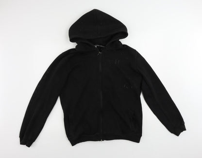 Holyfield Womens Black Cotton Full Zip Hoodie Size L Zip - Logo Vintage