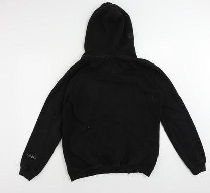 Holyfield Womens Black Cotton Full Zip Hoodie Size L Zip - Logo Vintage