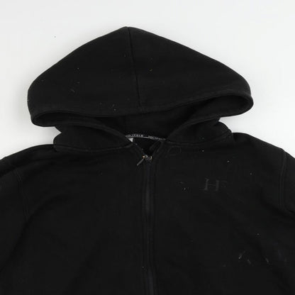 Holyfield Womens Black Cotton Full Zip Hoodie Size L Zip - Logo Vintage