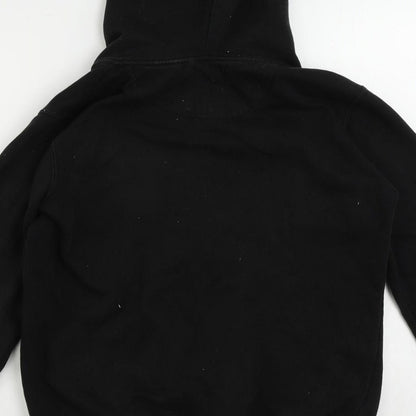 Holyfield Womens Black Cotton Full Zip Hoodie Size L Zip - Logo Vintage