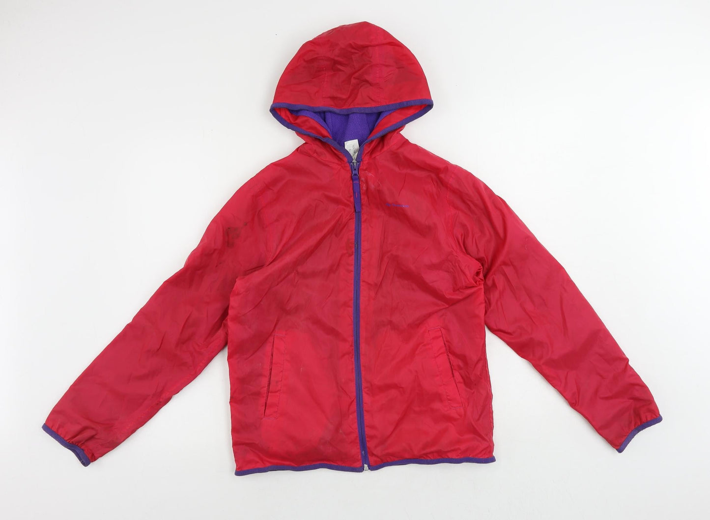 Quechua Girls Pink Windbreaker Jacket Size 12 Years Zip - Logo Outdoor Walking Water Resistant