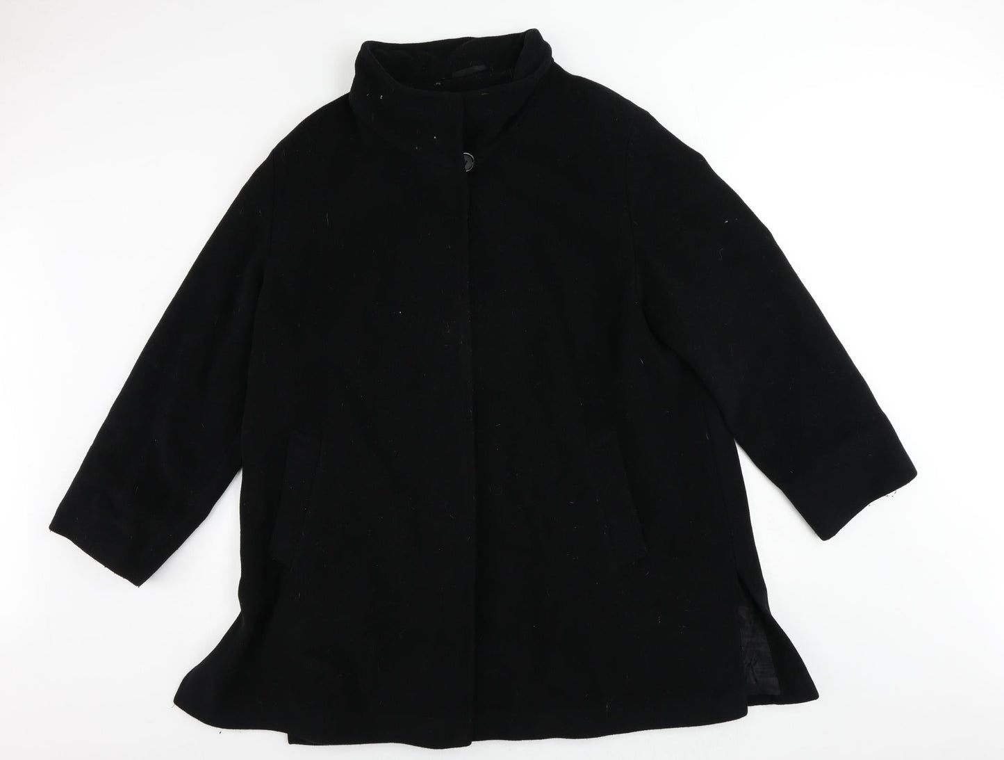 Basler Womens Black Overcoat Coat Size 20 Button - Vintage