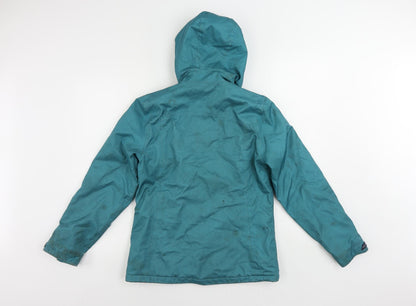 Killtec Girls Green Windbreaker Jacket Size 14 Years Zip - Technical Waterproof Windproof Hooded