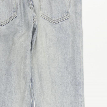 Levi's Womens Blue Cotton Straight Jeans Size 29 in L29 in Regular Button - Vintage