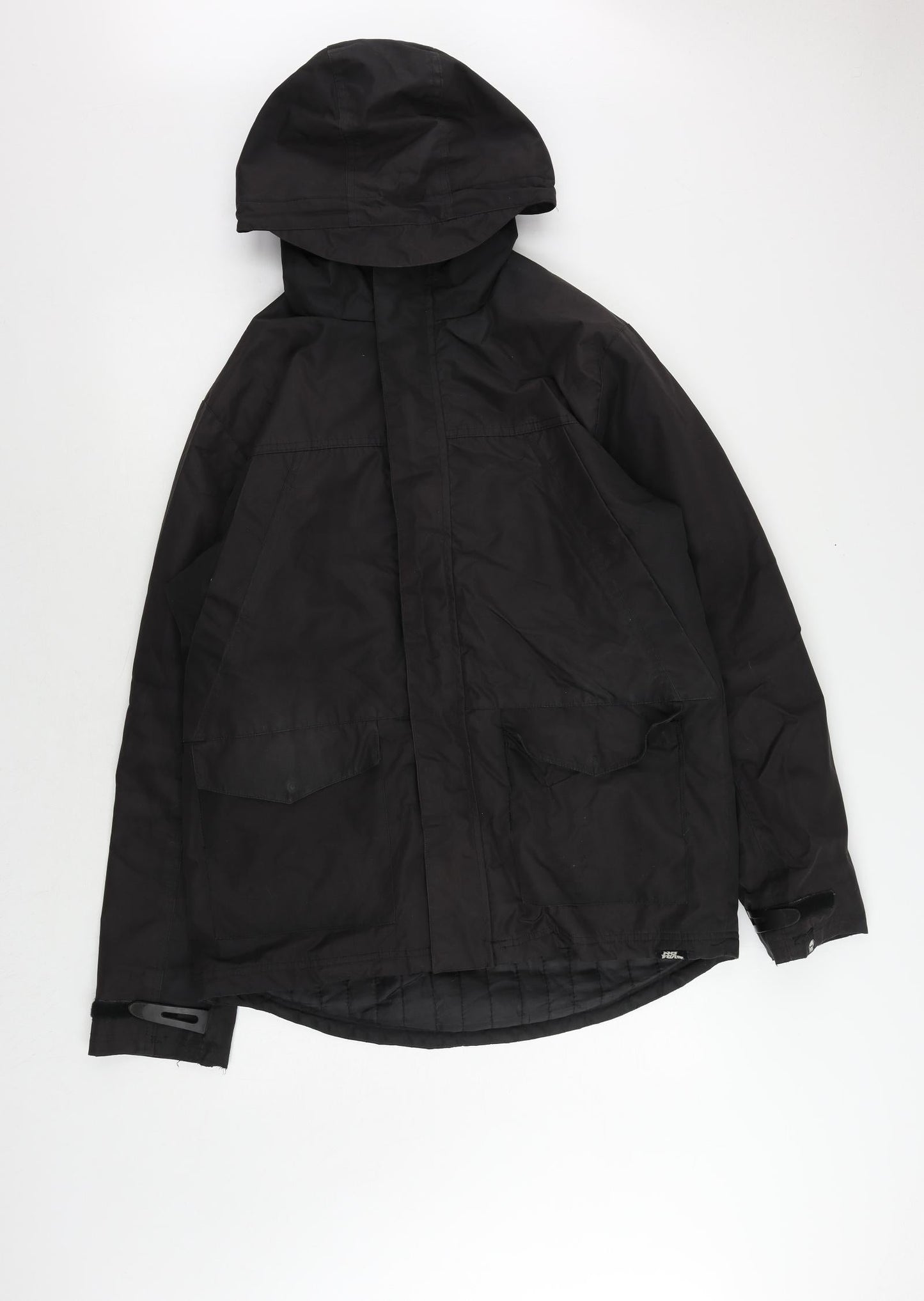 Mens UK Size M No Fear Black Windbreaker Coat