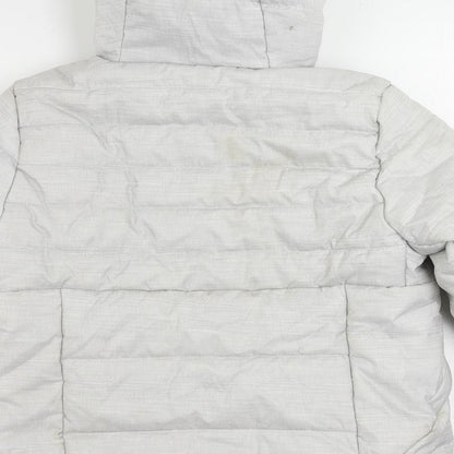 Wedze Girls Grey Puffer Jacket Jacket Size 12 Years Zip - Technical Waterproof Windproof Hooded