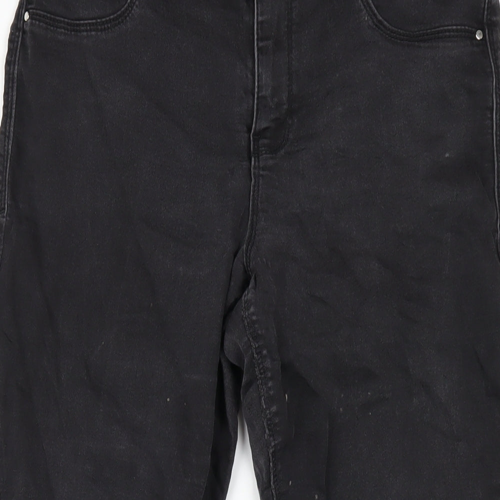 Dorothy Perkins Womens Black Cotton Skinny Jeans Size 12 L28 in Regular Zip