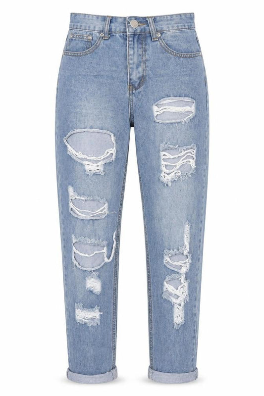 Womens UK Size 6 PRETTYLITTLETHING Regular Fit Mom Blue Jeans