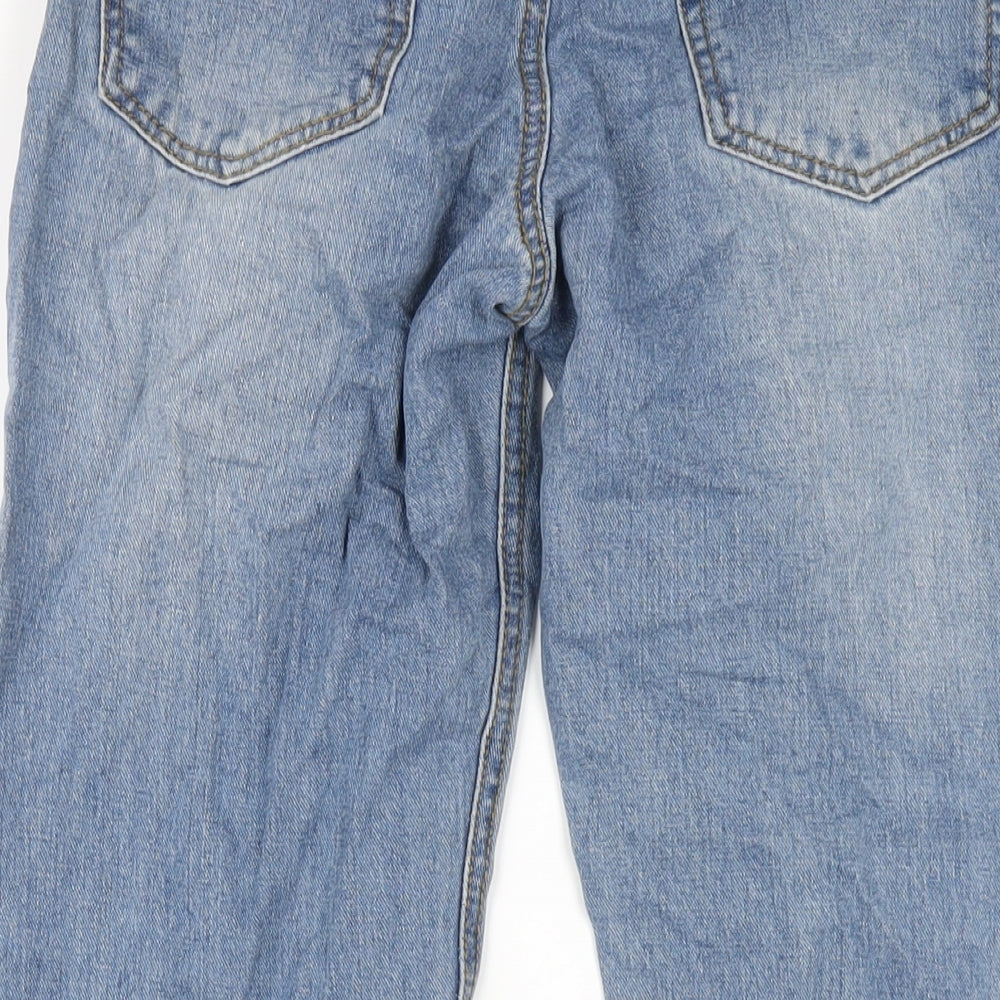 PRETTYLITTLETHING Womens Blue Cotton Mom Jeans Size 6 L27 in Regular Zip