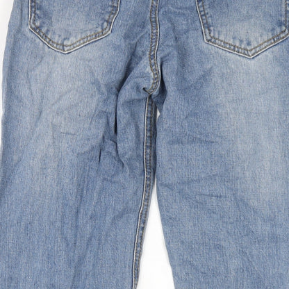 PRETTYLITTLETHING Womens Blue Cotton Mom Jeans Size 6 L27 in Regular Zip