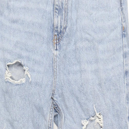 Denim & Co. Womens Blue Cotton Straight Jeans Size 12 L32 in Regular Zip