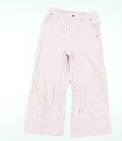 Topshop Womens Pink Polyester Wide-Leg Jeans Size 26 in L32 in Regular Zip