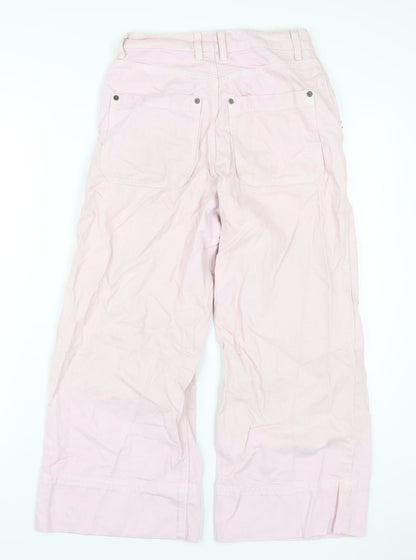 Topshop Womens Pink Polyester Wide-Leg Jeans Size 26 in L32 in Regular Zip