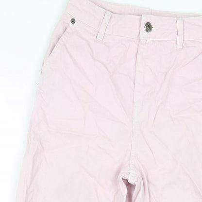 Topshop Womens Pink Polyester Wide-Leg Jeans Size 26 in L32 in Regular Zip