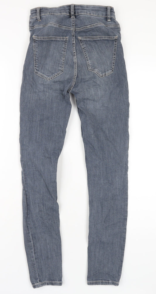 Zara Womens Blue Cotton Skinny Jeans Size 6 L29 in Regular Zip