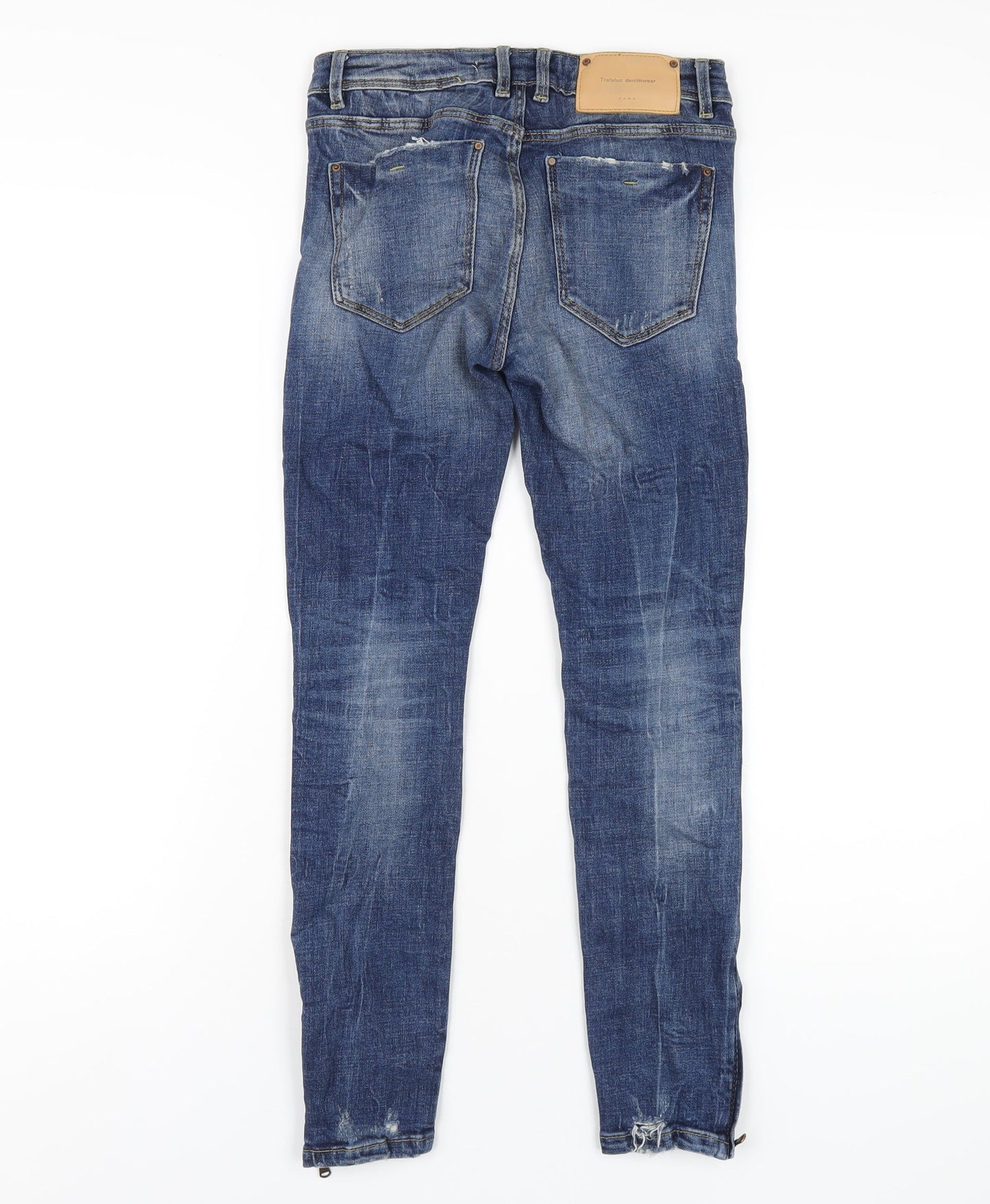 Zara Womens Blue Cotton Skinny Jeans Size 6 L26 in Regular Zip