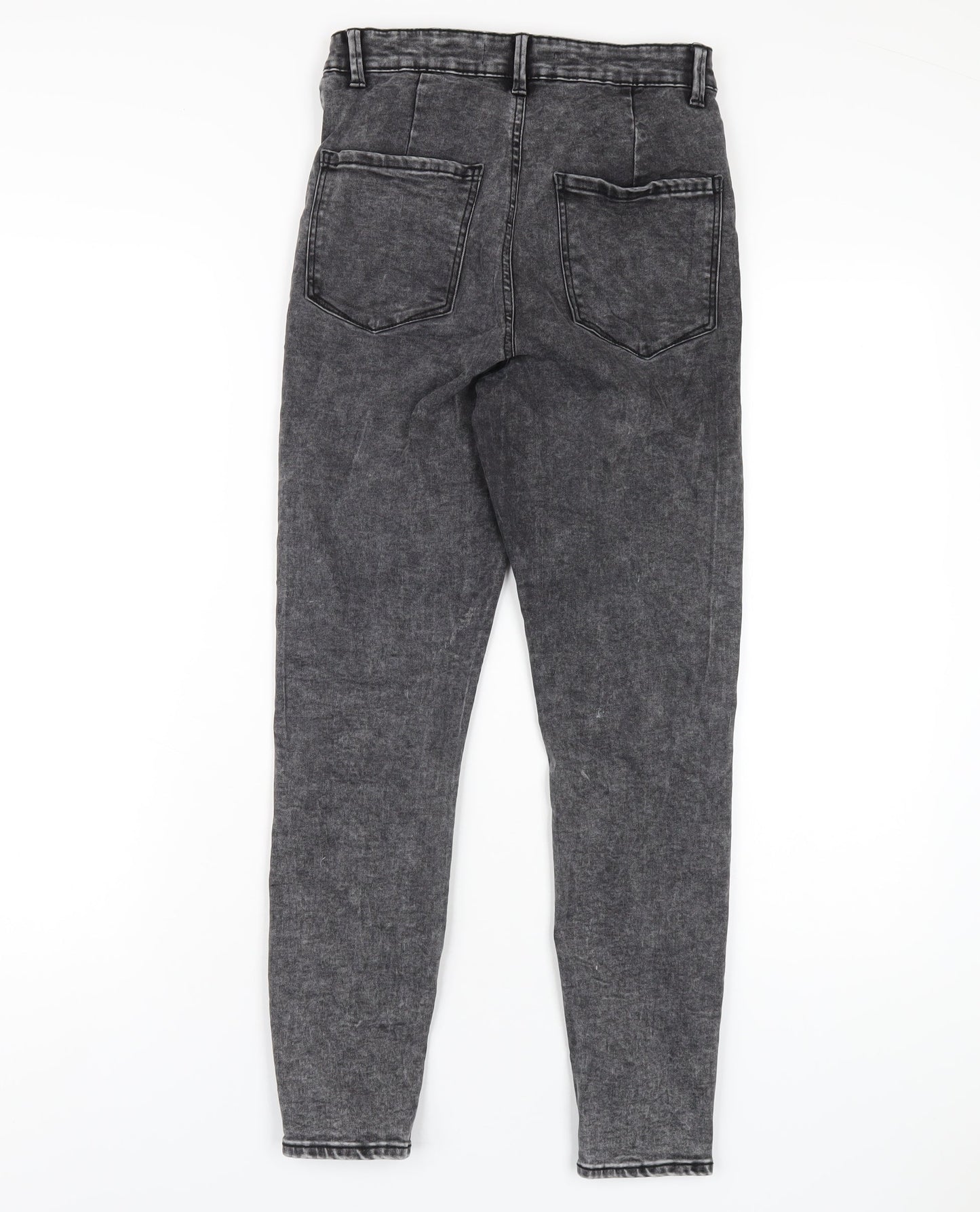 Denim & Co. Womens Grey Cotton Skinny Jeans Size 10 L27 in Regular Zip