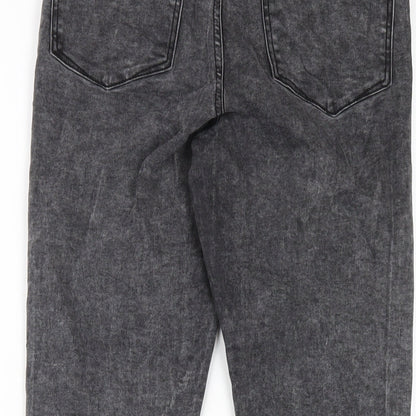 Denim & Co. Womens Grey Cotton Skinny Jeans Size 10 L27 in Regular Zip