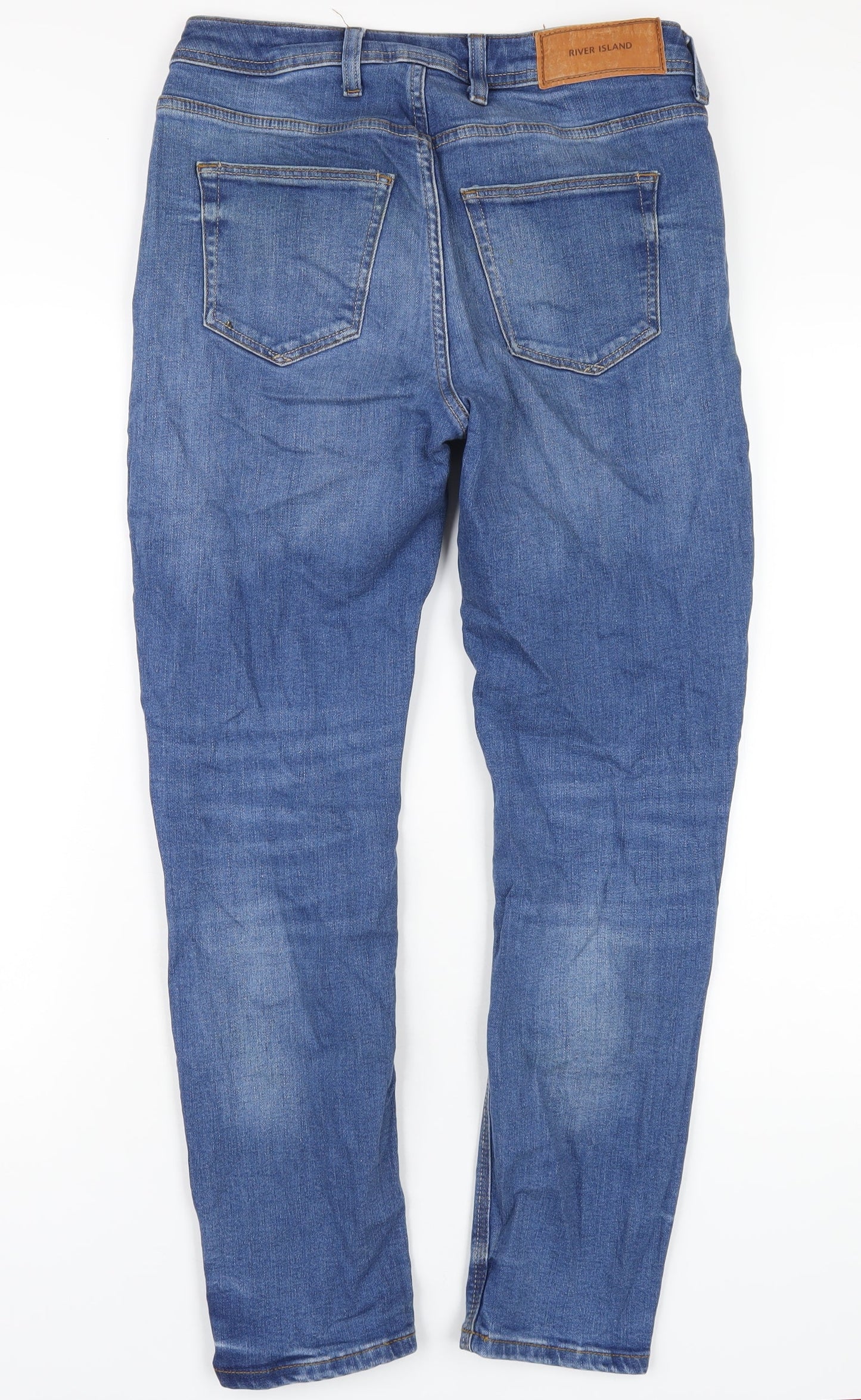 Mens UK Size 28 in River Island Regular Fit Skinny Blue Jeans