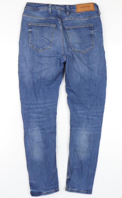 Mens UK Size 28 in River Island Regular Fit Skinny Blue Jeans