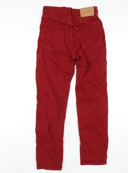 Womens UK Size 25 in H&M Regular Fit Straight Red Jeans