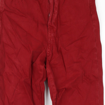 Womens UK Size 25 in H&M Regular Fit Straight Red Jeans