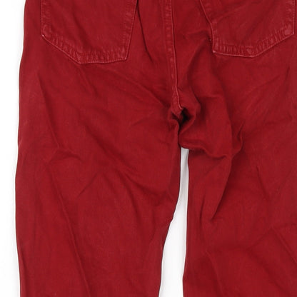 Womens UK Size 25 in H&M Regular Fit Straight Red Jeans