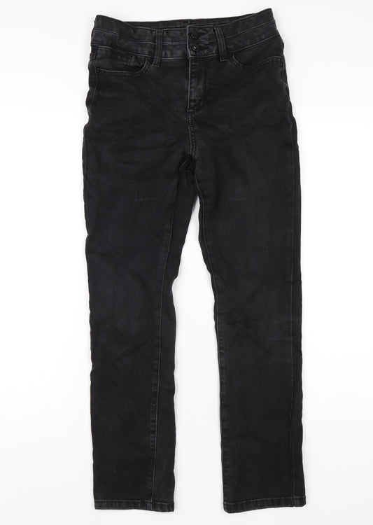 F&F Womens Black Cotton Straight Jeans Size 28 in L28 in Regular Zip