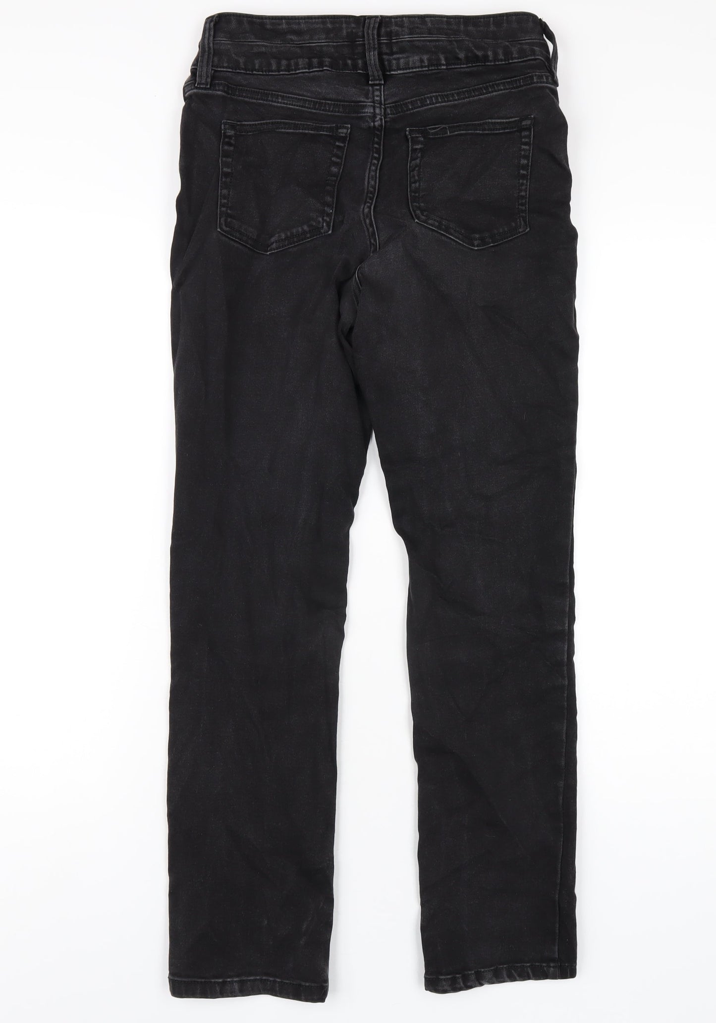 F&F Womens Black Cotton Straight Jeans Size 28 in L28 in Regular Zip