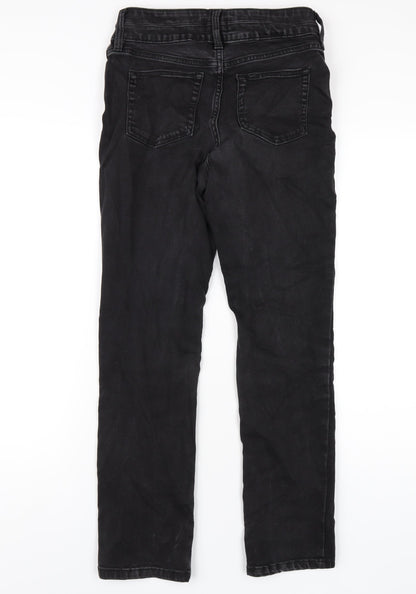 F&F Womens Black Cotton Straight Jeans Size 28 in L28 in Regular Zip
