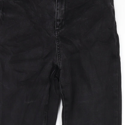 F&F Womens Black Cotton Straight Jeans Size 28 in L28 in Regular Zip