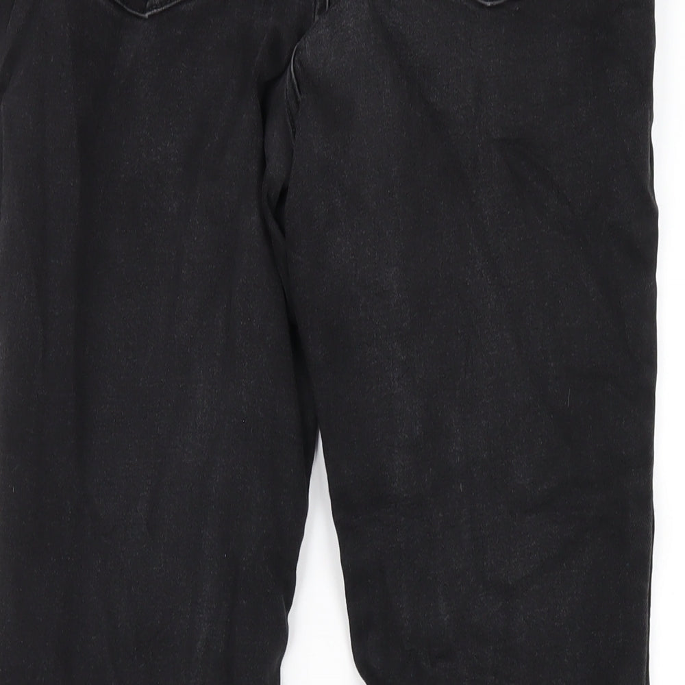 F&F Womens Black Cotton Straight Jeans Size 28 in L28 in Regular Zip