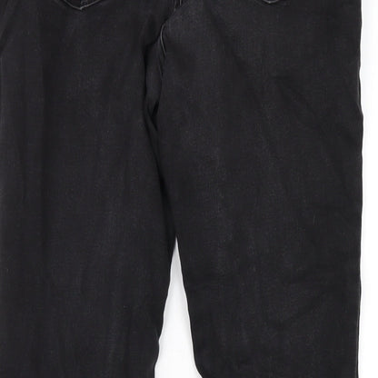 F&F Womens Black Cotton Straight Jeans Size 28 in L28 in Regular Zip