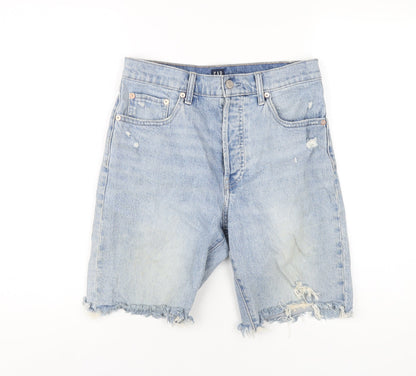 Gap Womens Blue Cotton Bermuda Shorts Size 28 in L8 in Regular Button