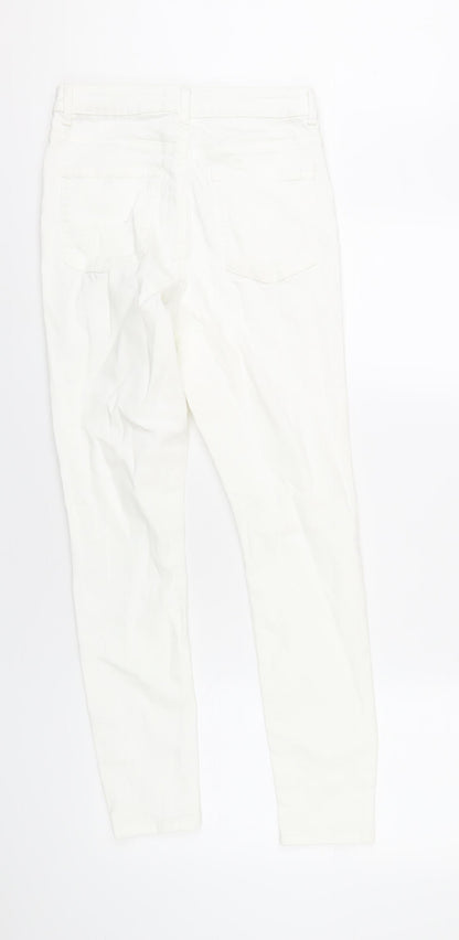 Denim & Co. Womens White Cotton Skinny Jeans Size 12 L28 in Regular Zip