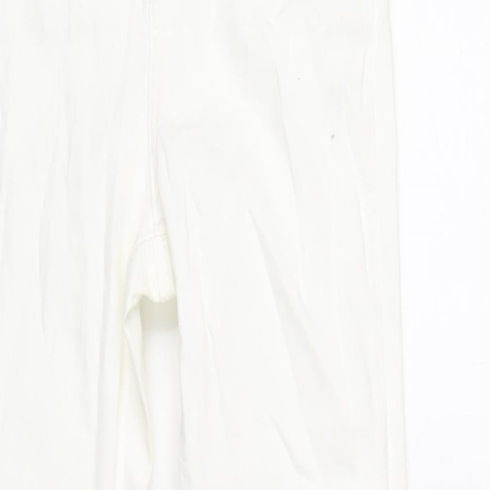 Denim & Co. Womens White Cotton Skinny Jeans Size 12 L28 in Regular Zip