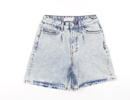 Denim & Co. Womens Blue Cotton Bermuda Shorts Size 8 L6 in Regular Zip